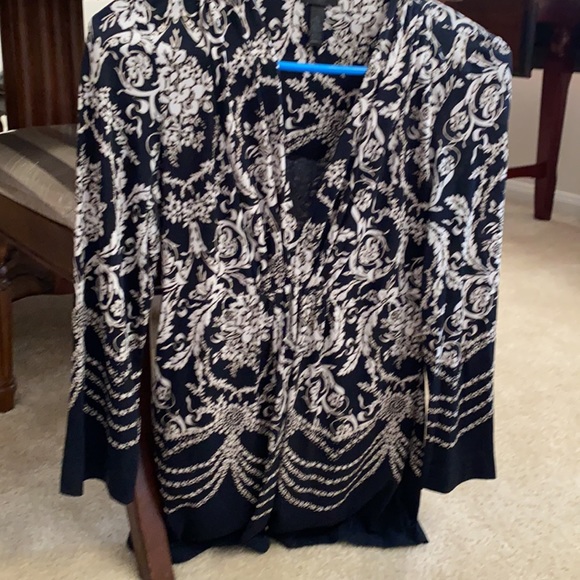 3/4 sleeve lace inset blouse - Picture 2 of 7